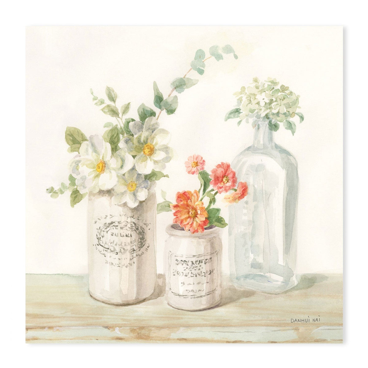 wall-art-print-canvas-poster-framed-Marmalade Flowers, Set of 2-by-Danhui Nai-Gioia Wall Art