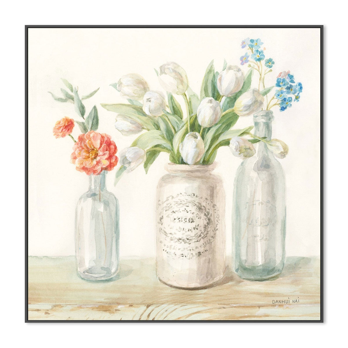 wall-art-print-canvas-poster-framed-Marmalade Flowers, Style B-by-Danhui Nai-Gioia Wall Art