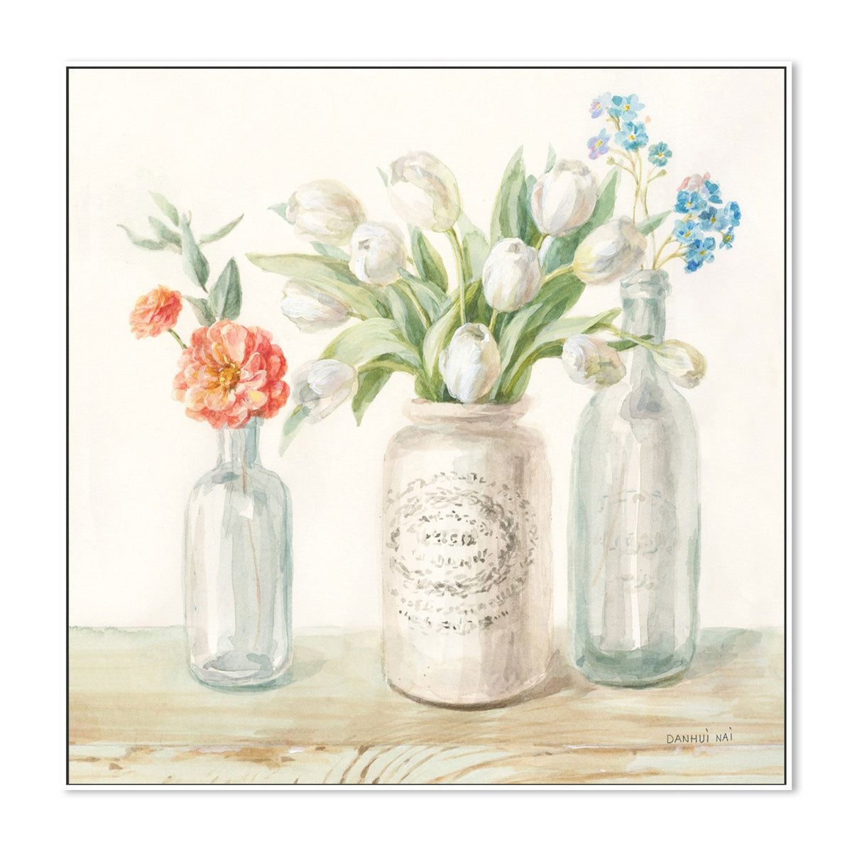 wall-art-print-canvas-poster-framed-Marmalade Flowers, Style B-by-Danhui Nai-Gioia Wall Art