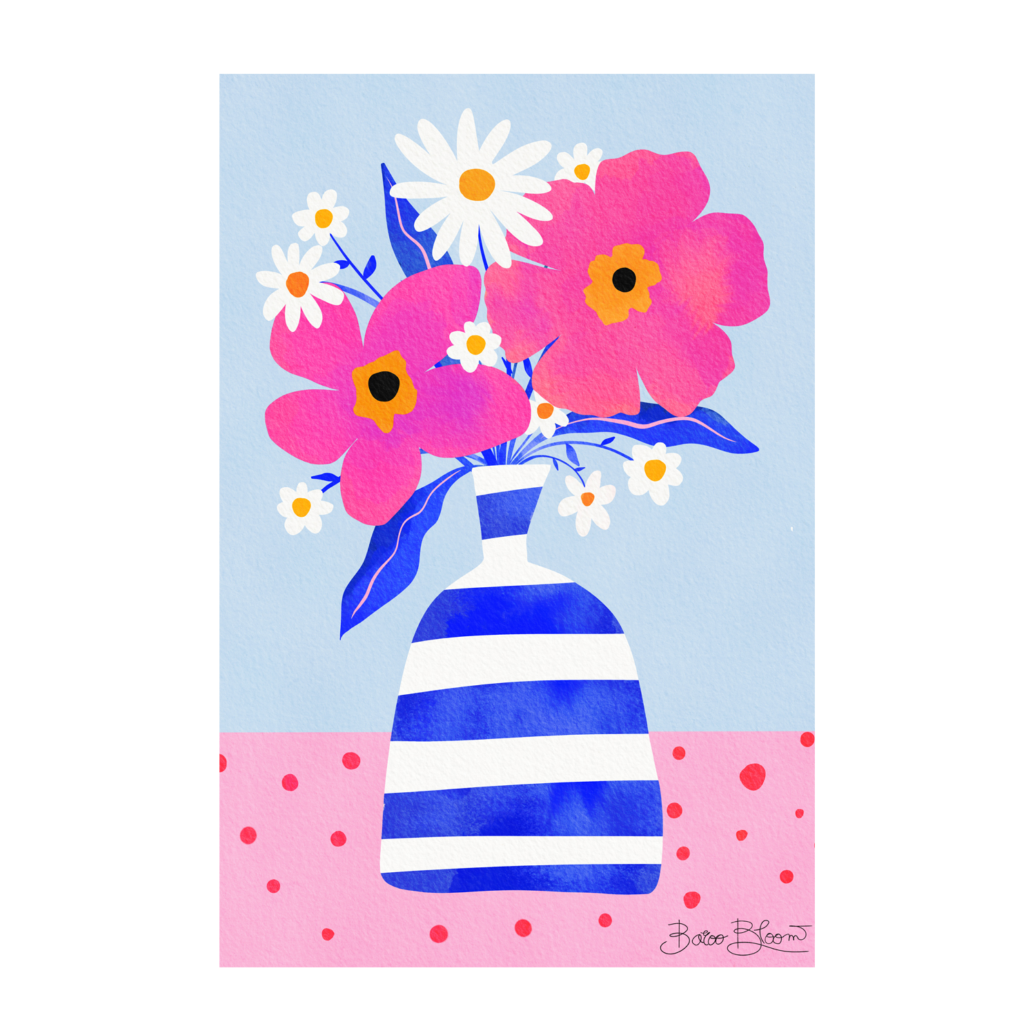 wall-art-print-canvas-poster-framed-Maximalist Flower Vase-1