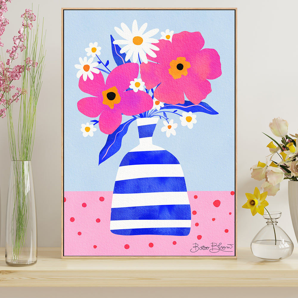 wall-art-print-canvas-poster-framed-Maximalist Flower Vase-2