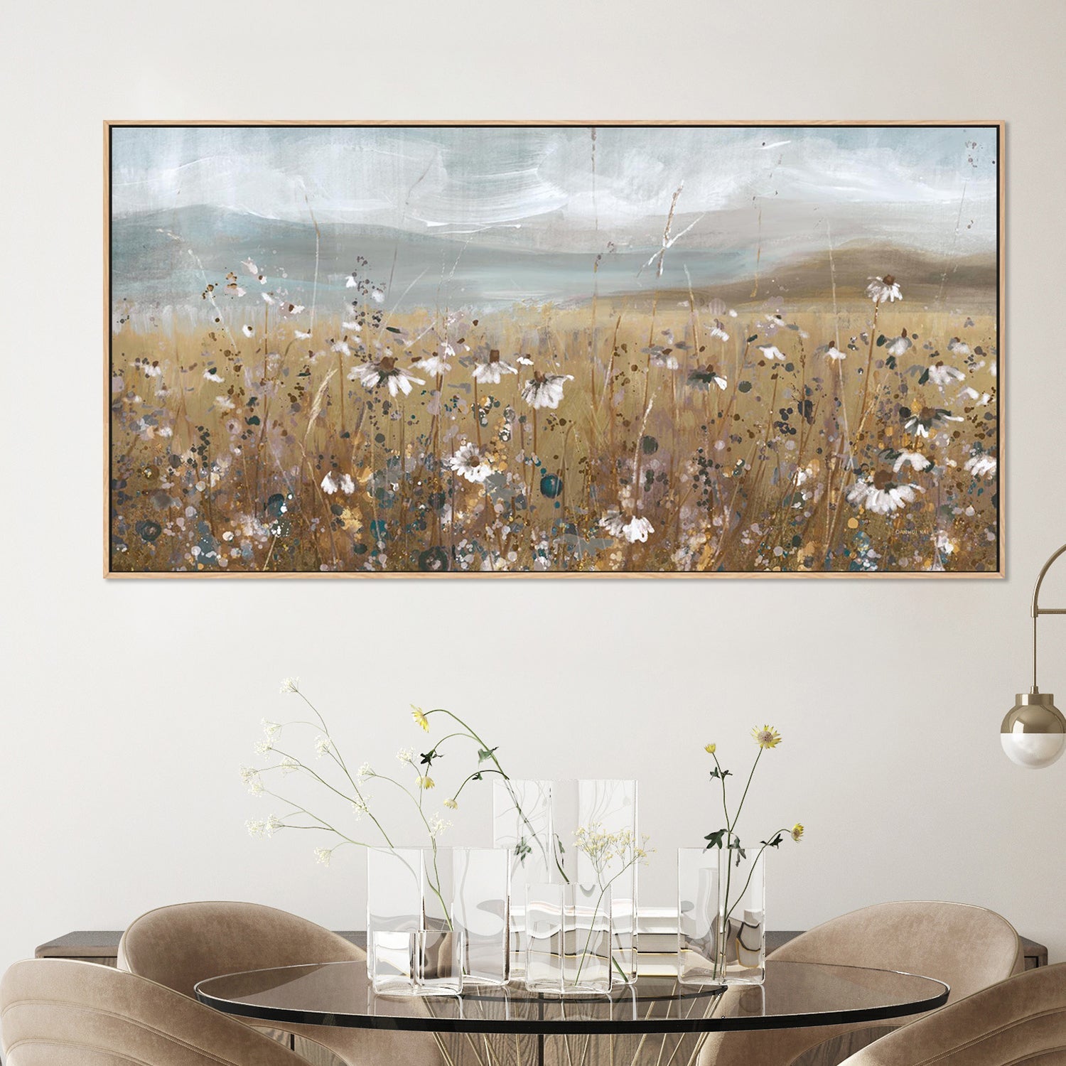 wall-art-print-canvas-poster-framed-Meadow Stroll Neutral-2