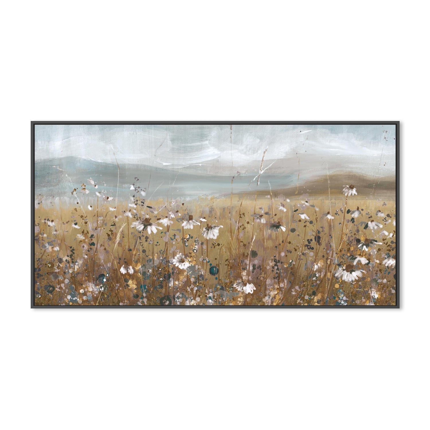 wall-art-print-canvas-poster-framed-Meadow Stroll Neutral-3