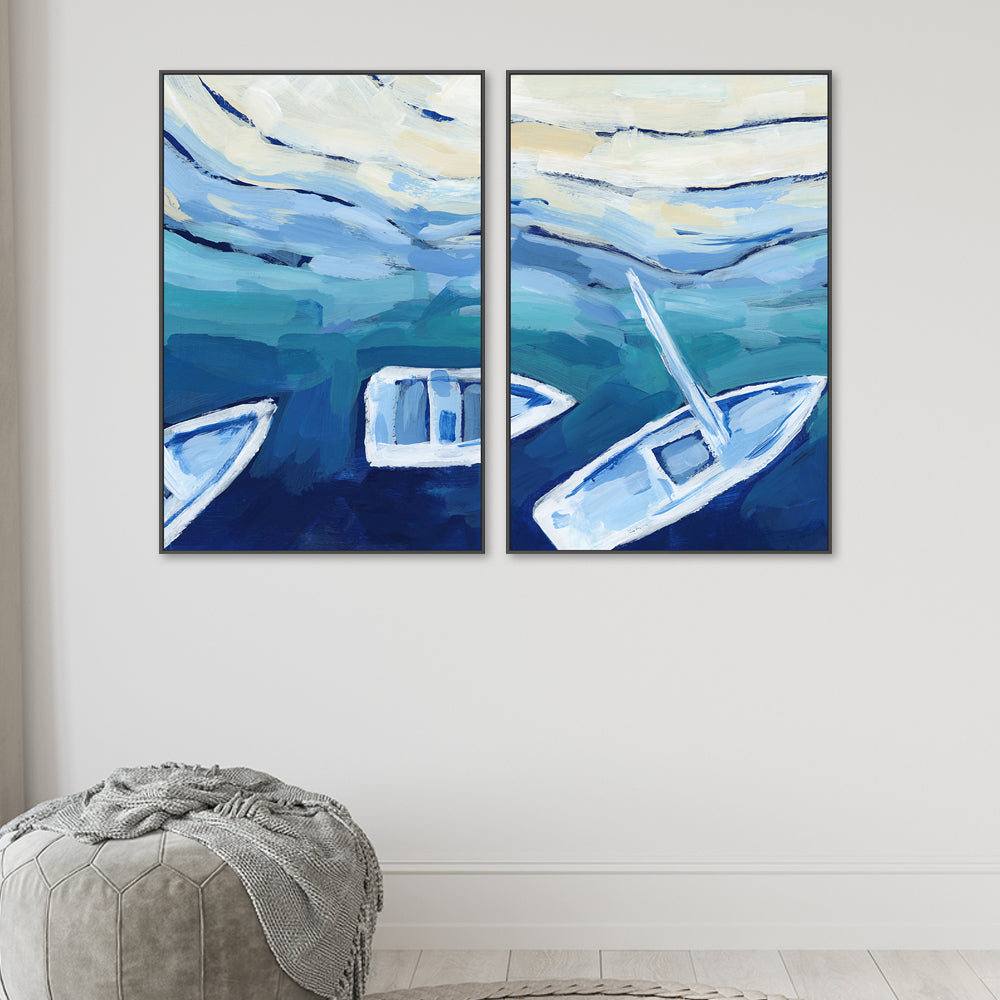 wall-art-print-canvas-poster-framed-Mediterranean Sailboat , Style A & B , Set Of 2 , By Jetty Home-2