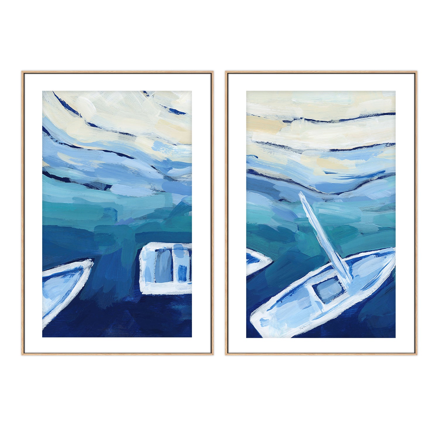 wall-art-print-canvas-poster-framed-Mediterranean Sailboat , Style A & B , Set Of 2 , By Jetty Home-6