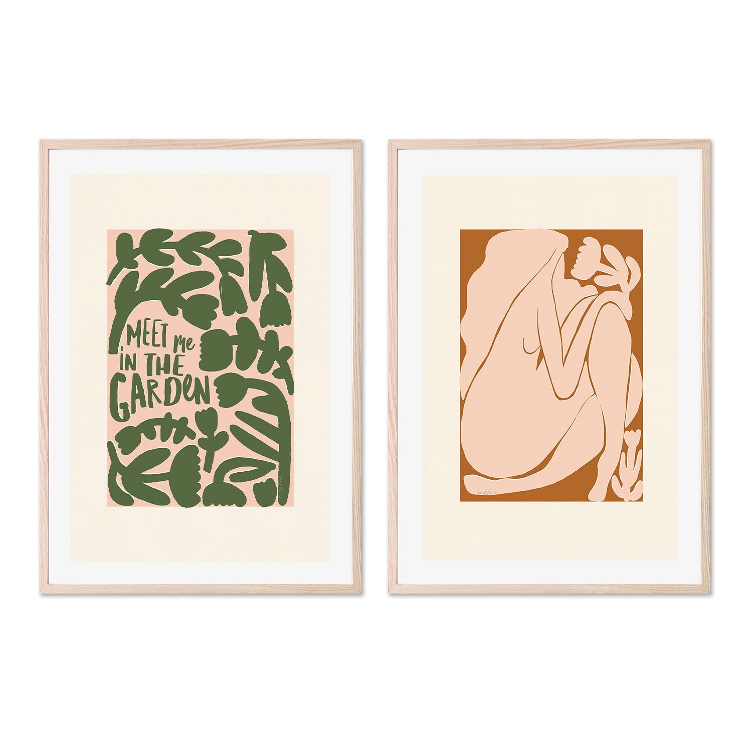 wall-art-print-canvas-poster-framed-Meet Me In The Garden, Style A & B, Set Of 2 , By Andelle Art-5