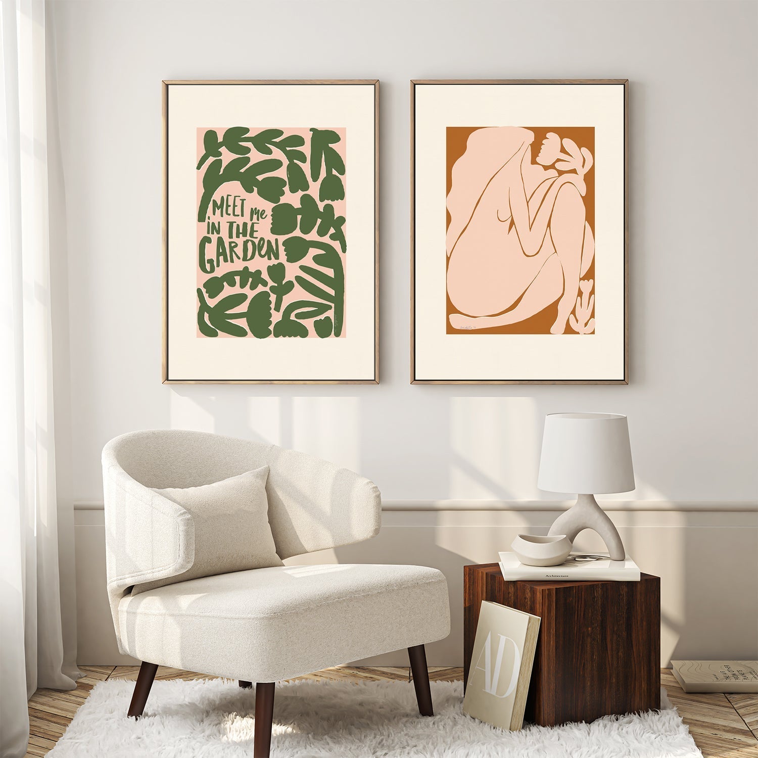 wall-art-print-canvas-poster-framed-Meet Me In The Garden, Style A & B, Set Of 2 , By Andelle Art-8