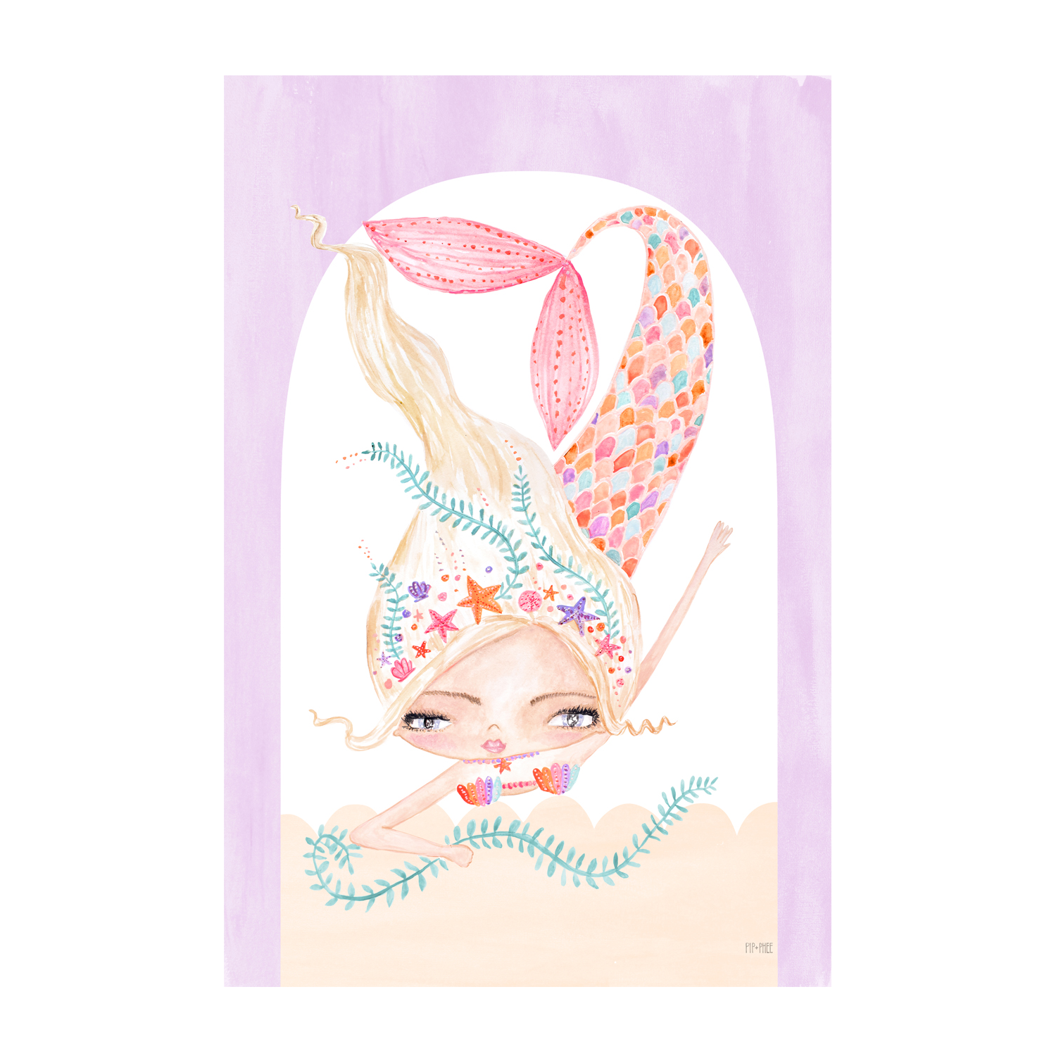 wall-art-print-canvas-poster-framed-Mermaid Dive , By Pip and Phee-1