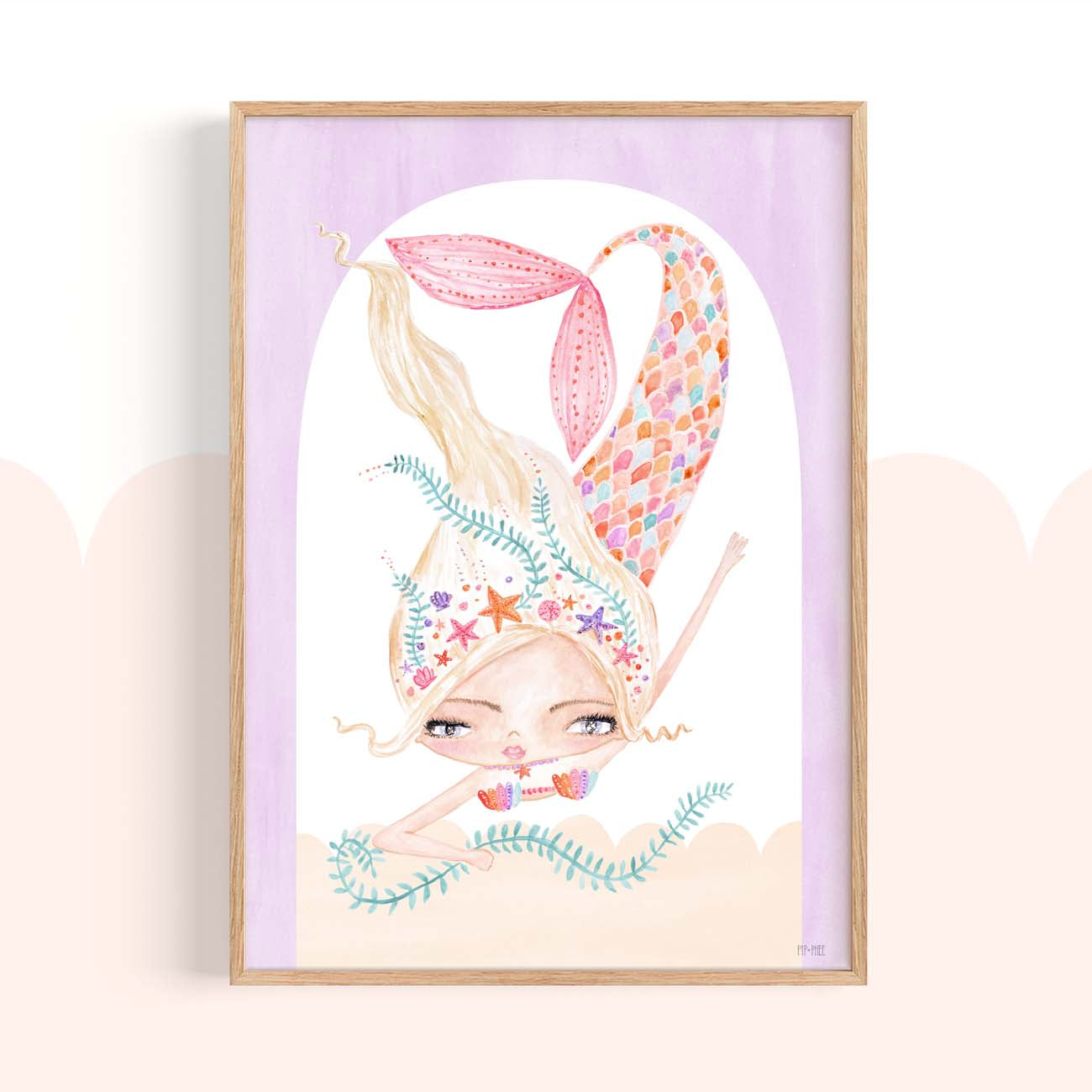 wall-art-print-canvas-poster-framed-Mermaid Dive , By Pip and Phee-2