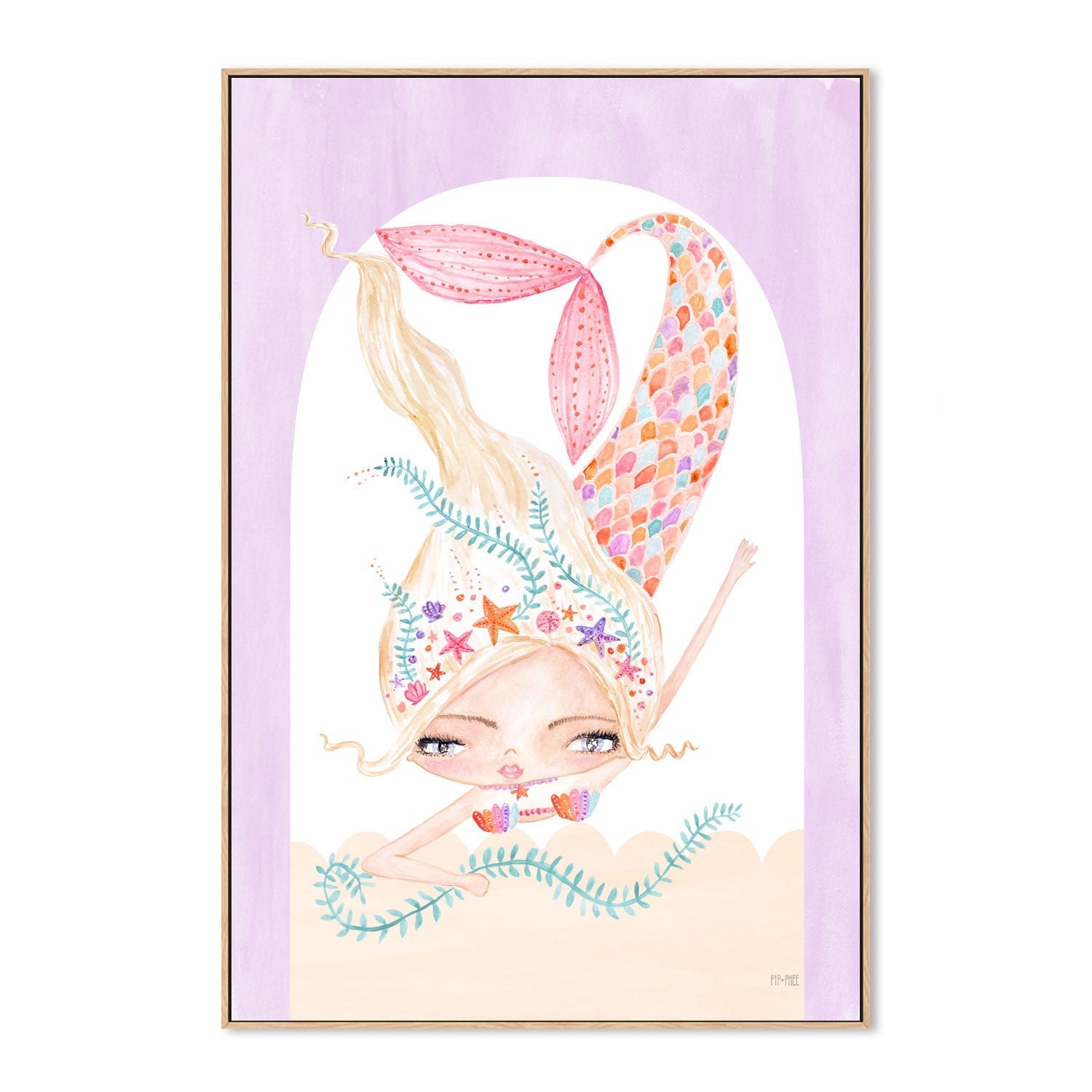 wall-art-print-canvas-poster-framed-Mermaid Dive , By Pip and Phee-4