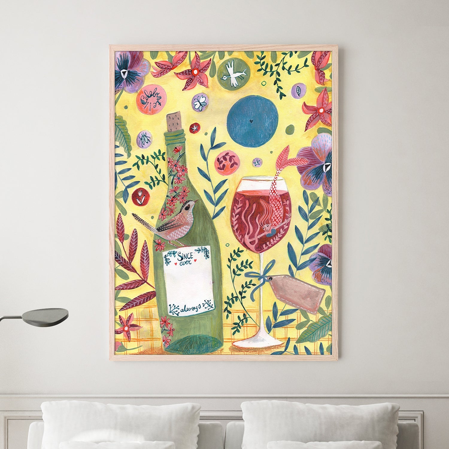 wall-art-print-canvas-poster-framed-Mermaid Wine-2
