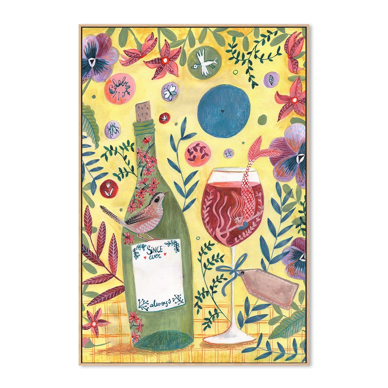 wall-art-print-canvas-poster-framed-Mermaid Wine-4