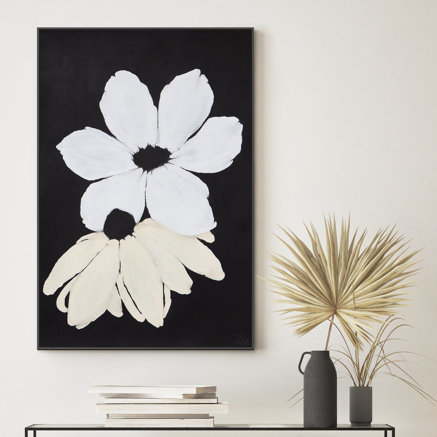 wall-art-print-canvas-poster-framed-Midnight Florals, Style C , By Filippoloco-2