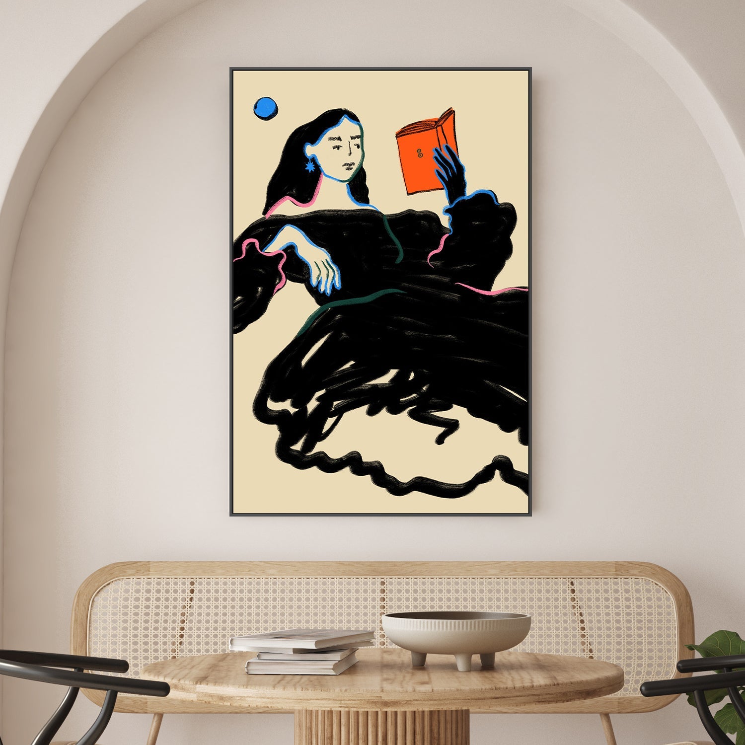 wall-art-print-canvas-poster-framed-Midnight Reading , By Sandra Poliakov-2