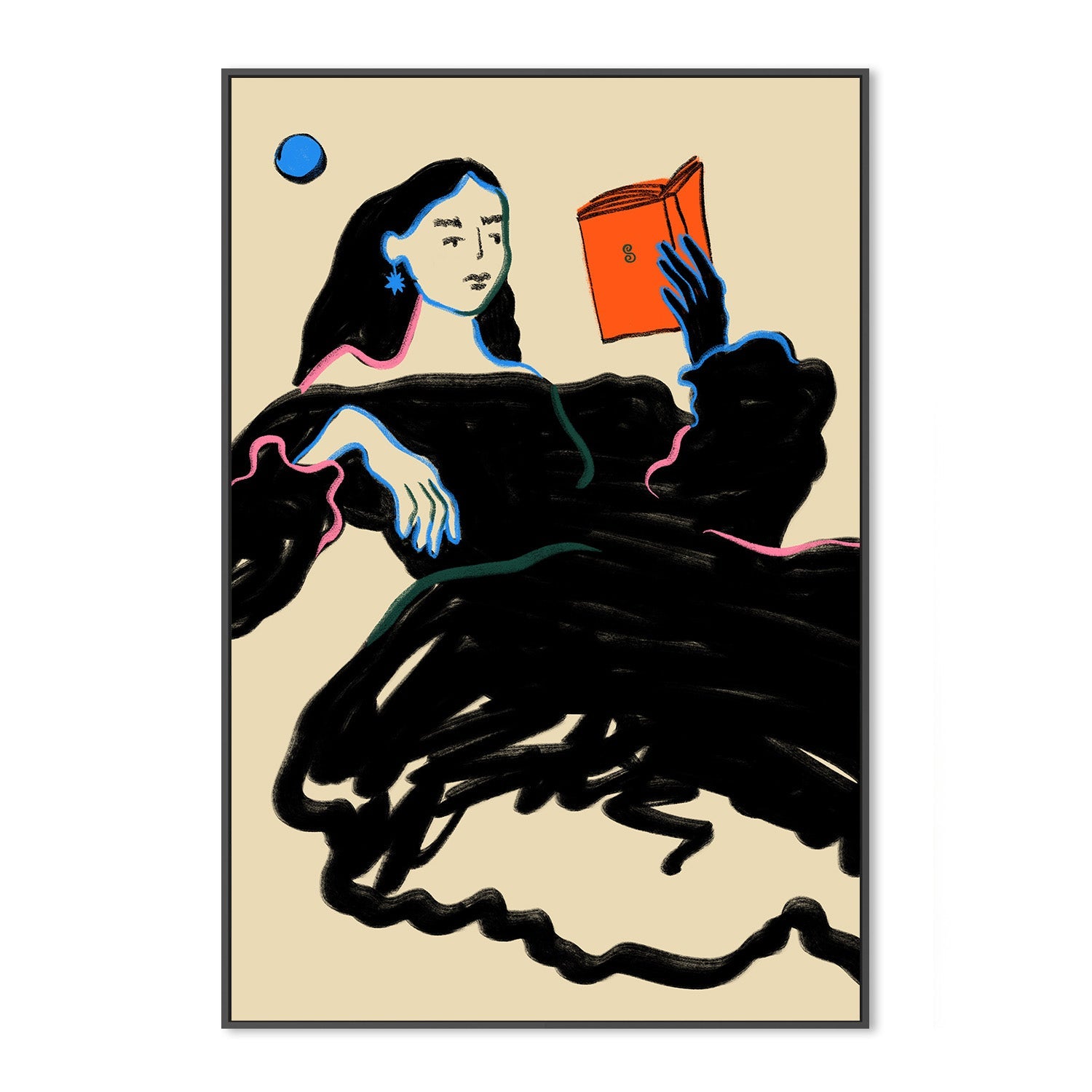 wall-art-print-canvas-poster-framed-Midnight Reading , By Sandra Poliakov-3