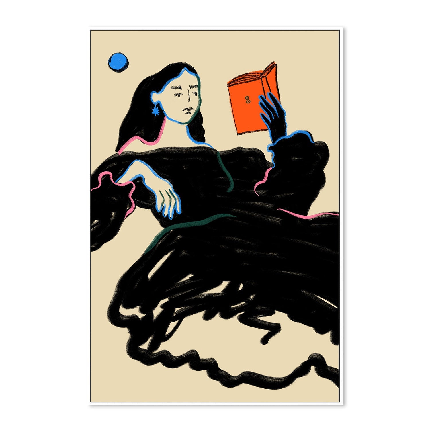 wall-art-print-canvas-poster-framed-Midnight Reading , By Sandra Poliakov-5