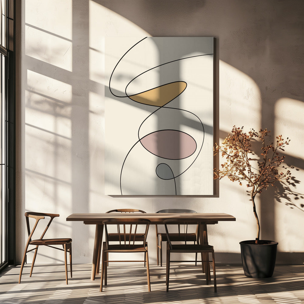 wall-art-print-canvas-poster-framed-Minimal graceful line art abstract , By Little Dean-4