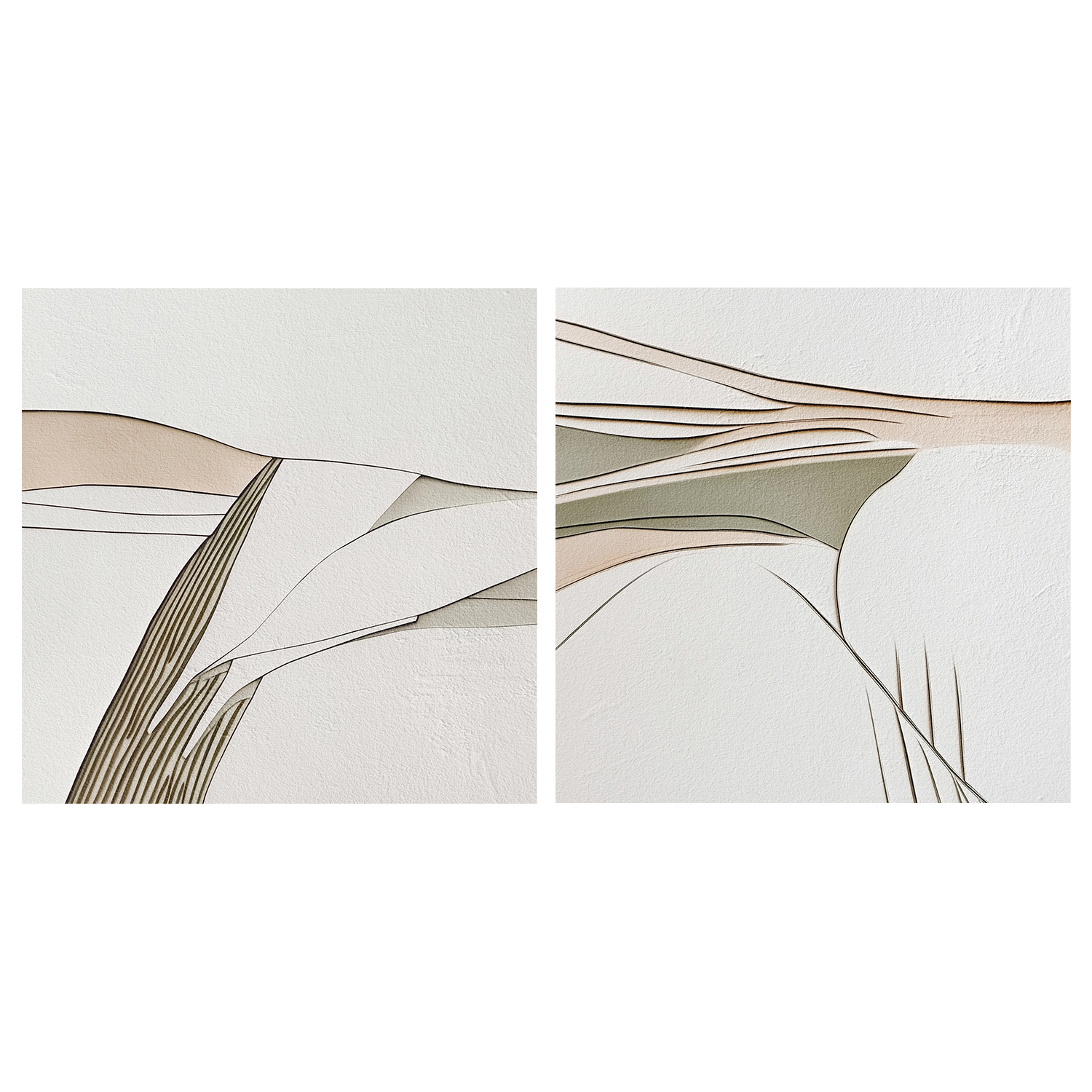 wall-art-print-canvas-poster-framed-Minimal Lines, Style A & B, Set Of 2 , By Alma-1