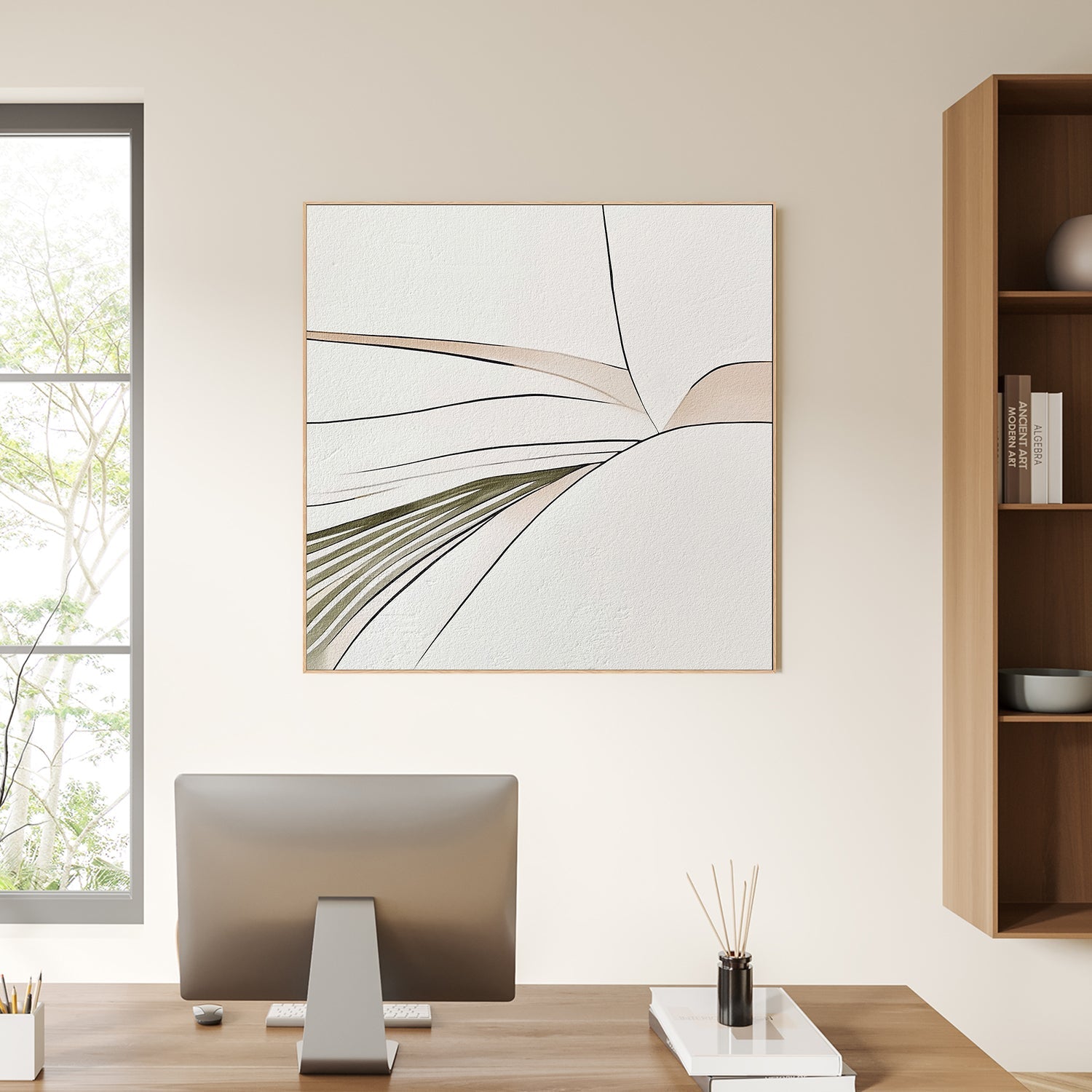 wall-art-print-canvas-poster-framed-Minimal Lines, Style B , By Alma-2