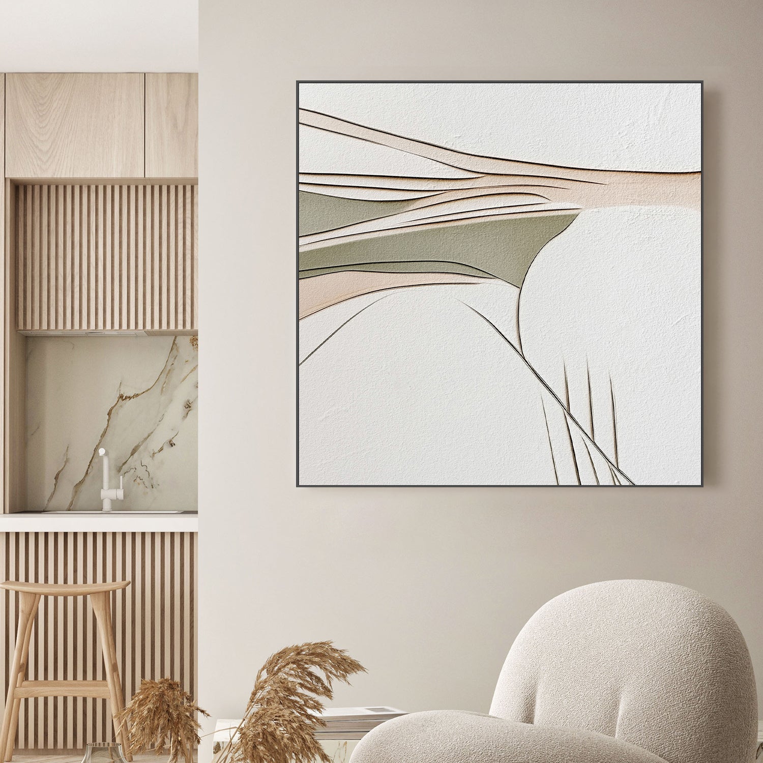 wall-art-print-canvas-poster-framed-Minimal Lines, Style C , By Alma-2