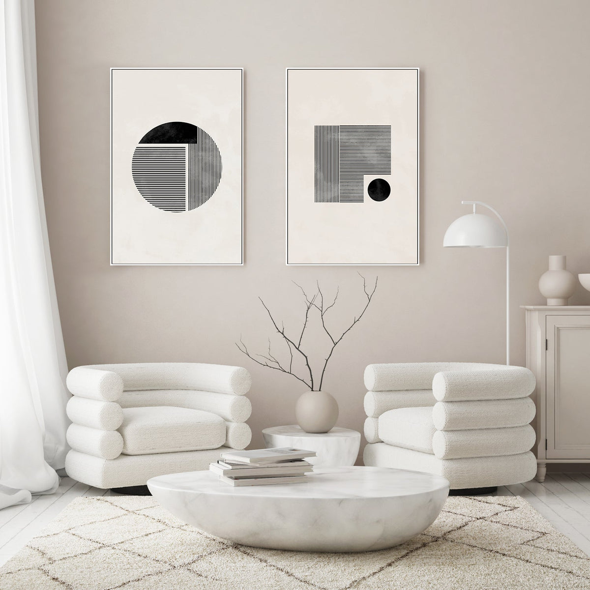 wall-art-print-canvas-poster-framed-Minimalist Geometry, Set Of 2-by-Plus X Studio-Gioia Wall Art