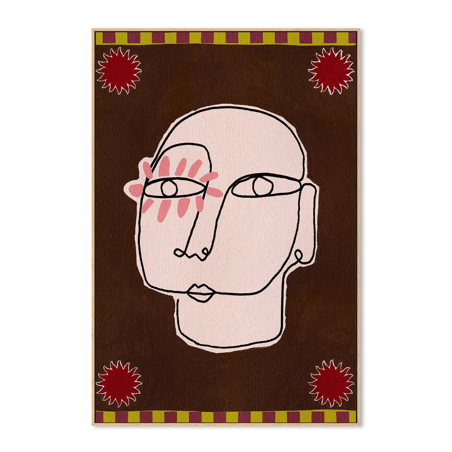 wall-art-print-canvas-poster-framed-Minimalist Line Drawing Of A Face-4
