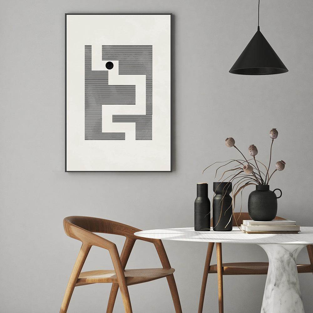 wall-art-print-canvas-poster-framed-Minimalist Maze-by-Plus X Studio-Gioia Wall Art