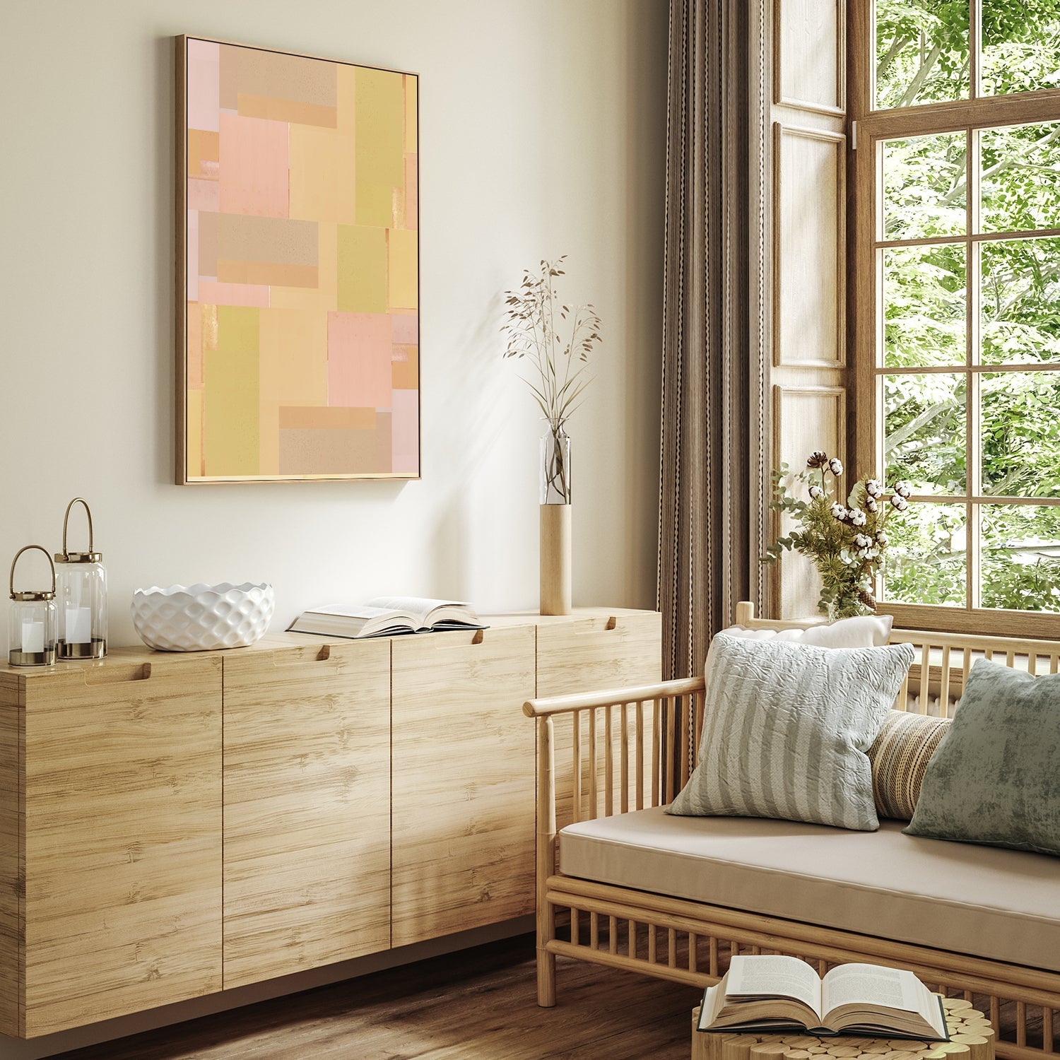 wall-art-print-canvas-poster-framed-Mocha Earthen Echoes, Style C-7
