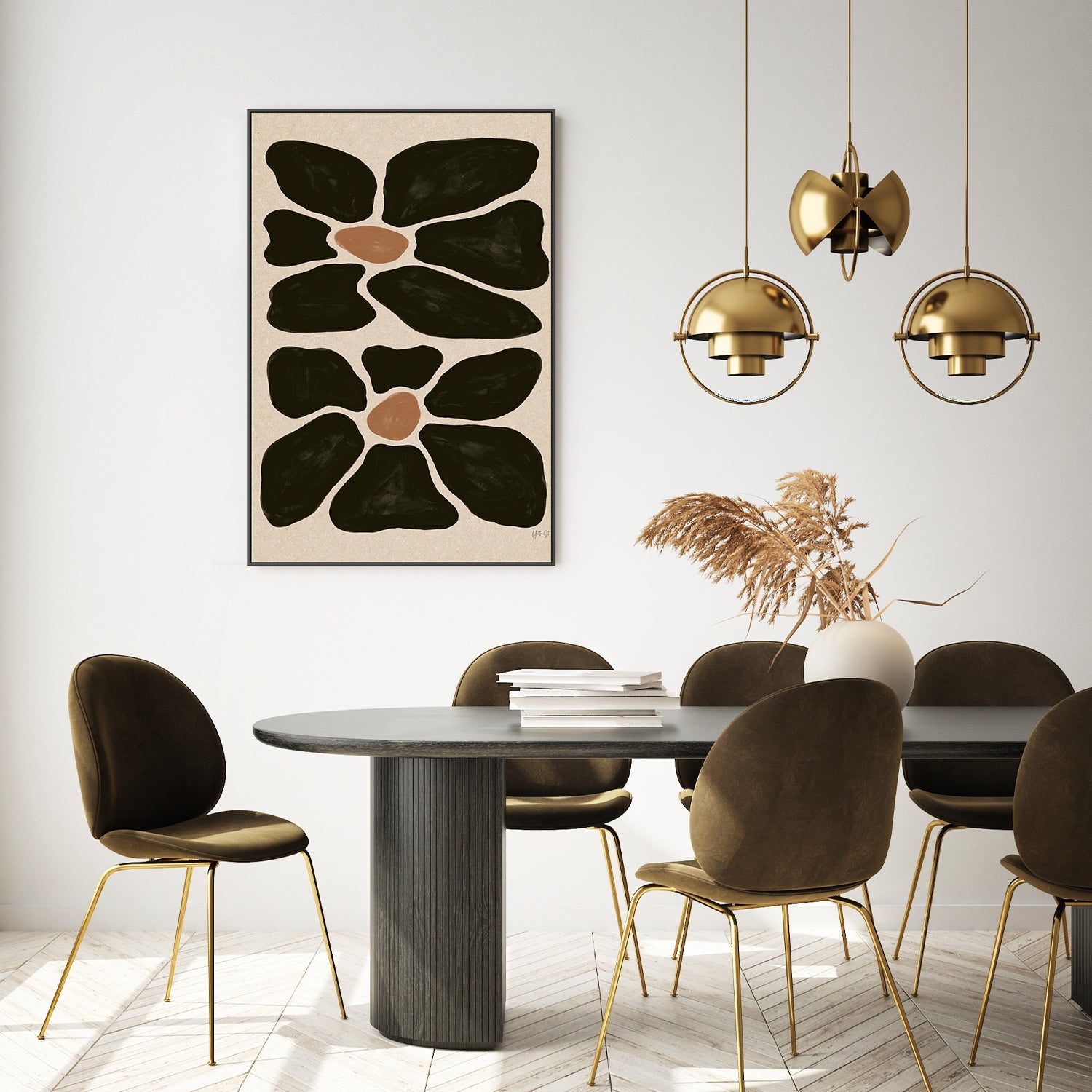 wall-art-print-canvas-poster-framed-Mod Floral, Style B-9