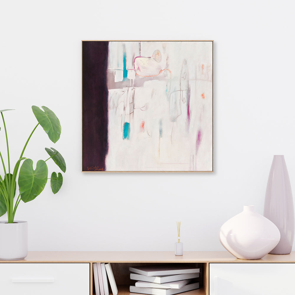 wall-art-print-canvas-poster-framed-Modern Burgundy , By Belinda Stone-GIOIA-WALL-ART
