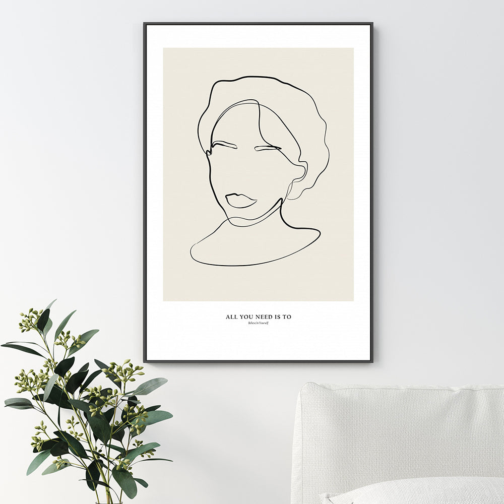 wall-art-print-canvas-poster-framed-Modern Female Line Art, by Anastasiya-by-Plus X Studio-Gioia Wall Art