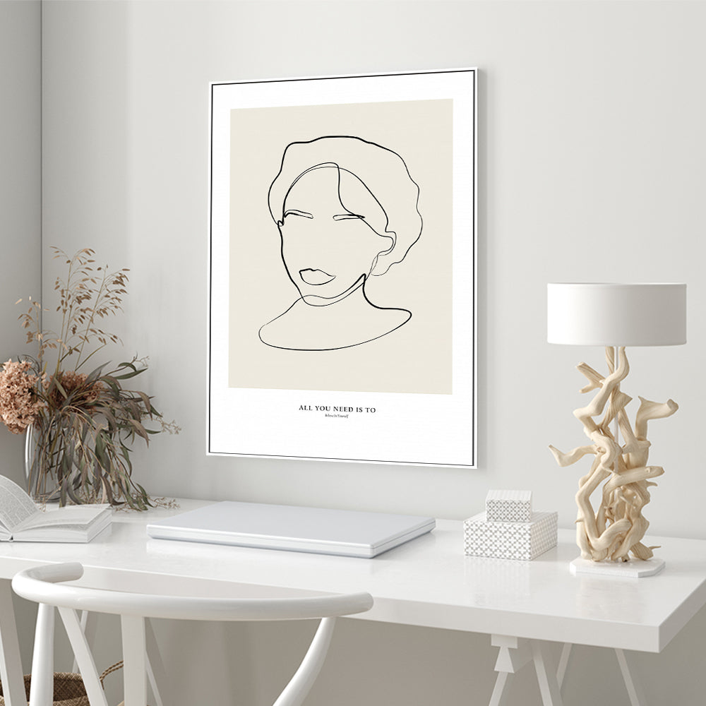 wall-art-print-canvas-poster-framed-Modern Female Line Art, by Anastasiya-by-Plus X Studio-Gioia Wall Art