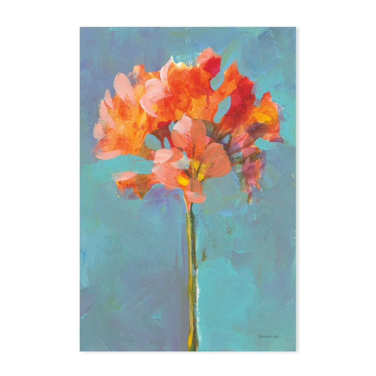 wall-art-print-canvas-poster-framed-Modern Floral, Orange, Set of 2-by-Danhui Nai-Gioia Wall Art
