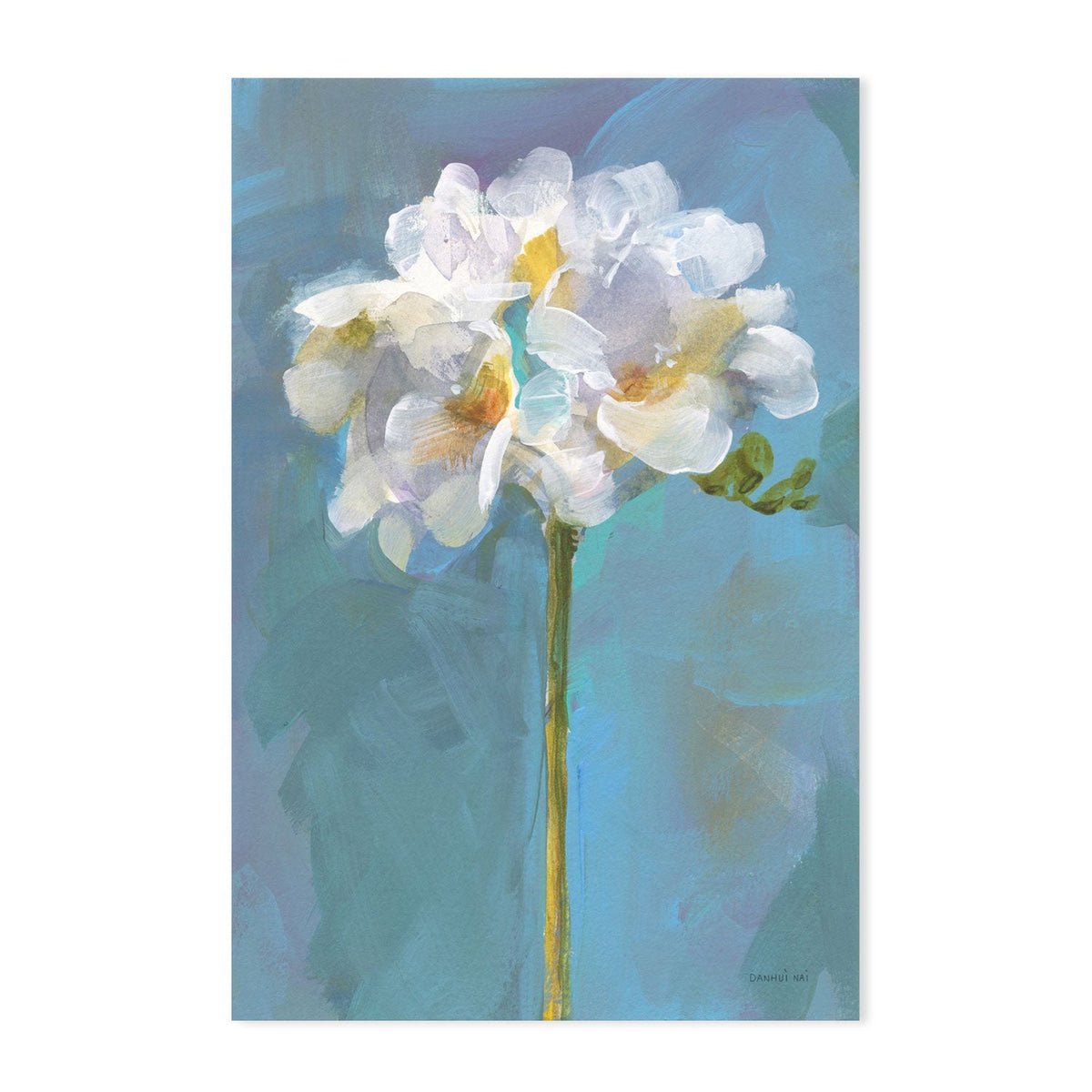 wall-art-print-canvas-poster-framed-Modern Floral White, Set of 2-by-Danhui Nai-Gioia Wall Art