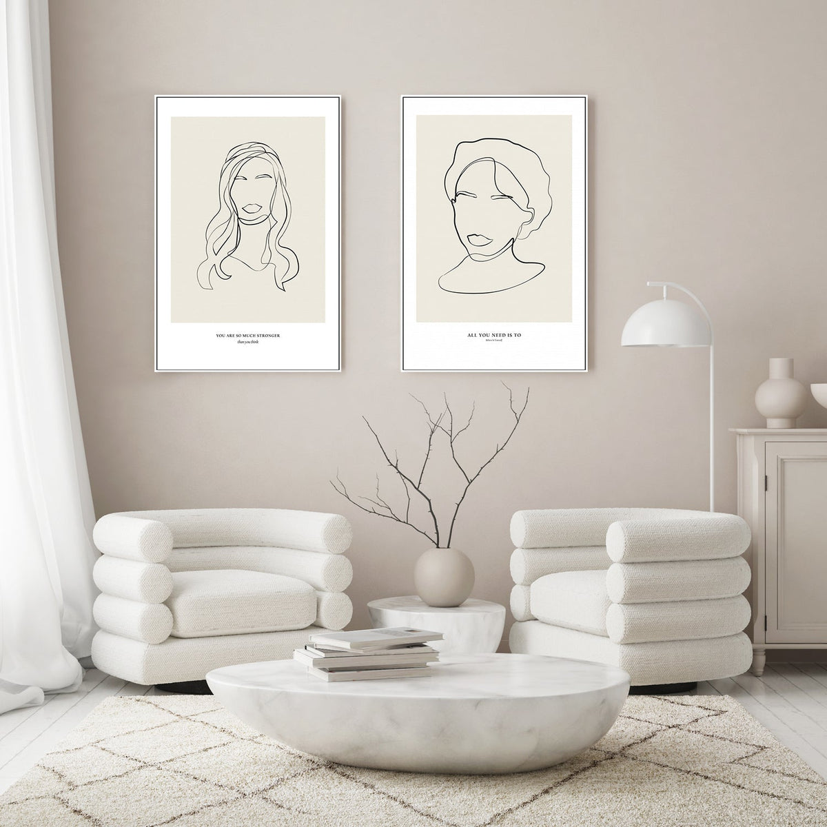 wall-art-print-canvas-poster-framed-Modern Line Art, by Anastasiya, Set Of 2-by-Plus X Studio-Gioia Wall Art
