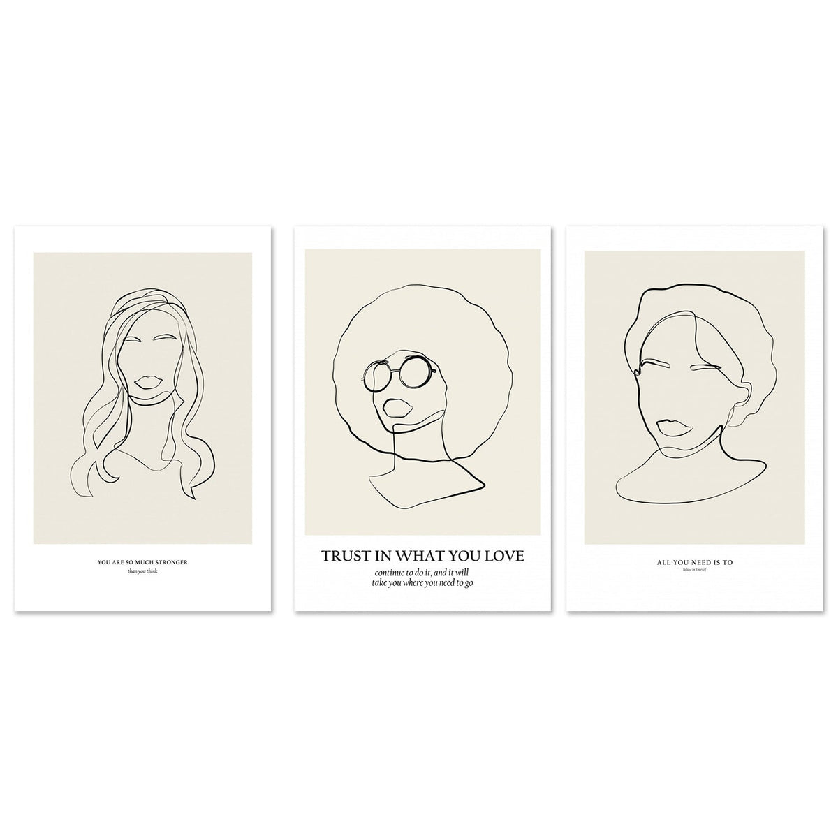 wall-art-print-canvas-poster-framed-Modern Line Art, by Anastasiya, Set Of 3-by-Plus X Studio-Gioia Wall Art