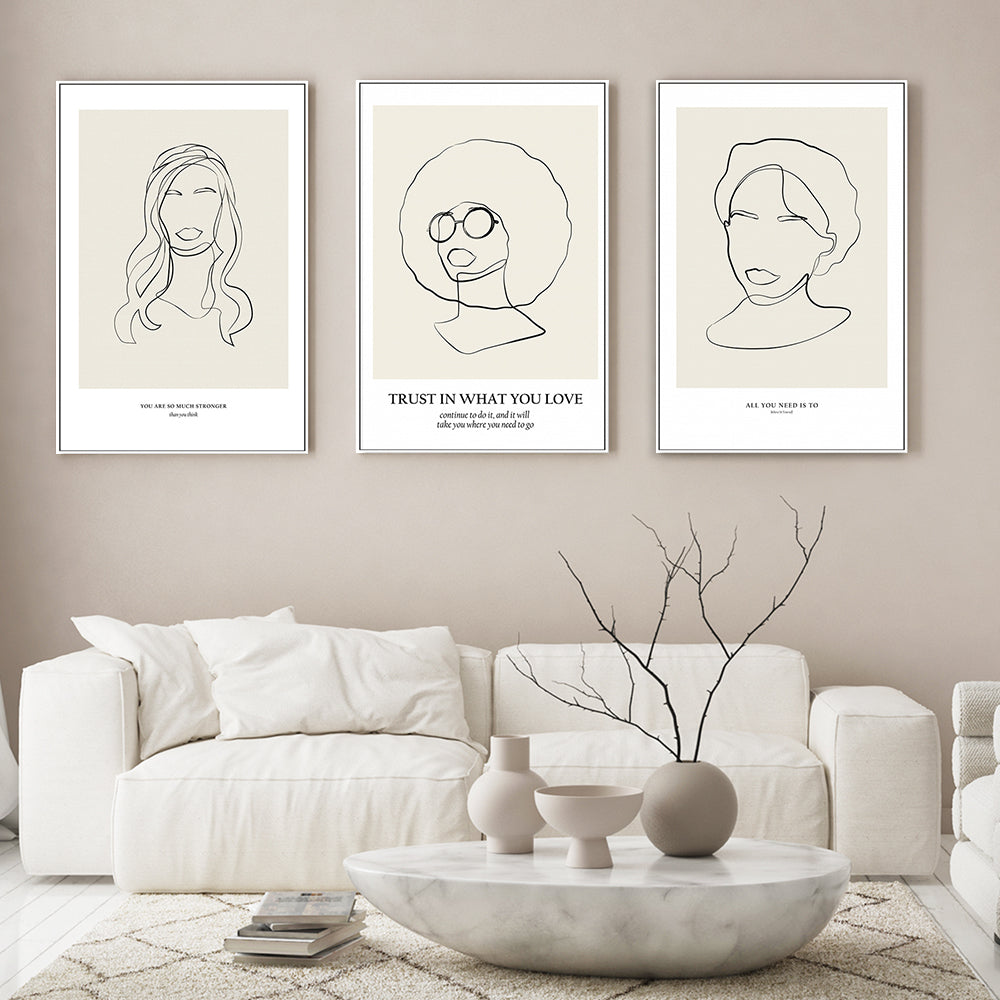 wall-art-print-canvas-poster-framed-Modern Line Art, by Anastasiya, Set Of 3-by-Plus X Studio-Gioia Wall Art