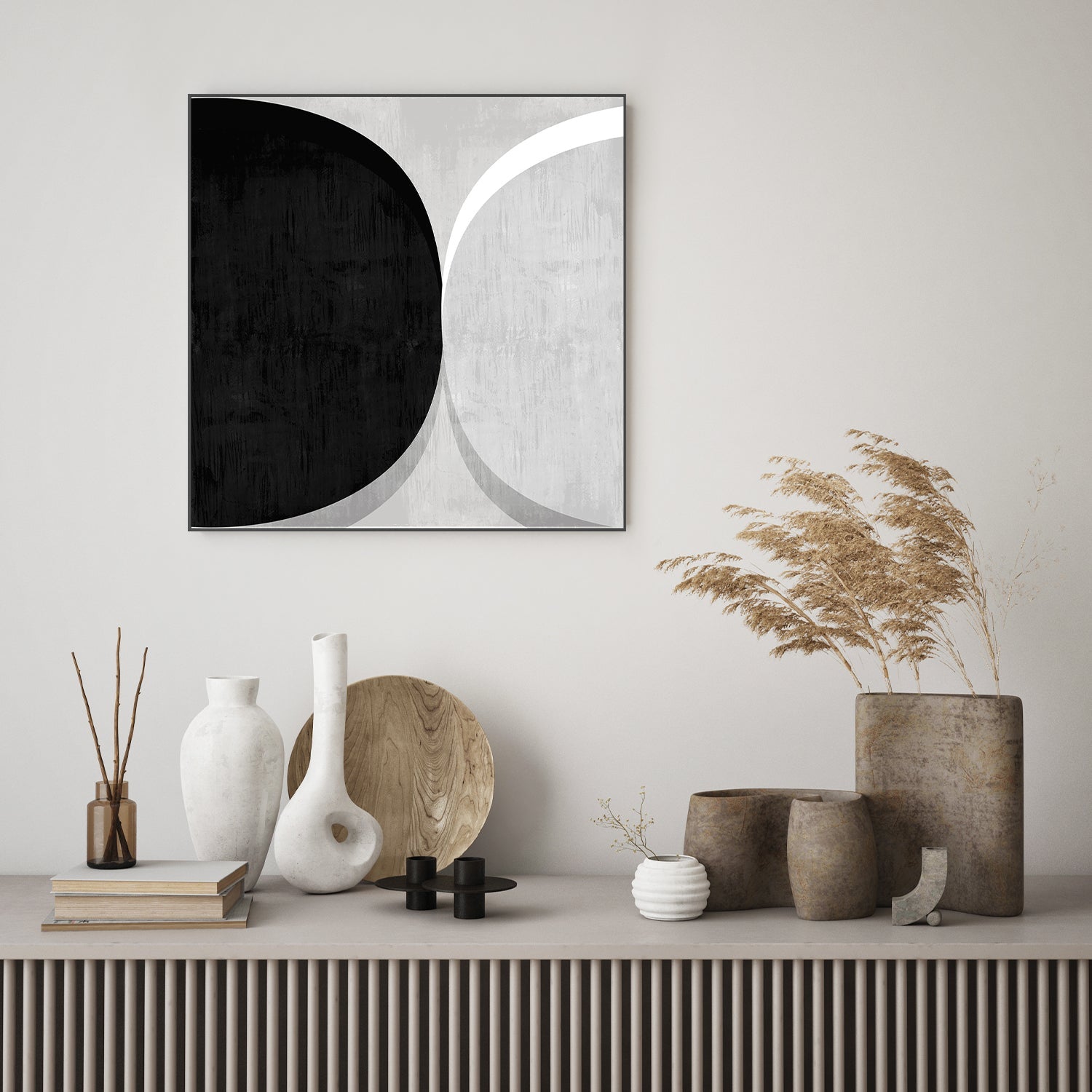wall-art-print-canvas-poster-framed-Modern Texture Circular, Style A-7