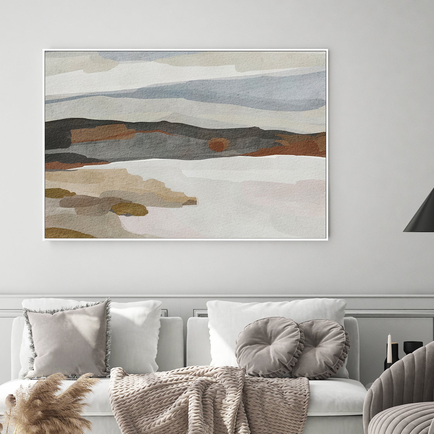 wall-art-print-canvas-poster-framed-Monochrome Abstract Landscape , By Nikita Jariwala-2