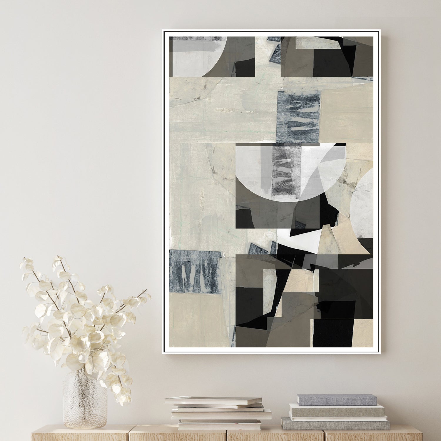 wall-art-print-canvas-poster-framed-Monochrome Composition, Style C-2