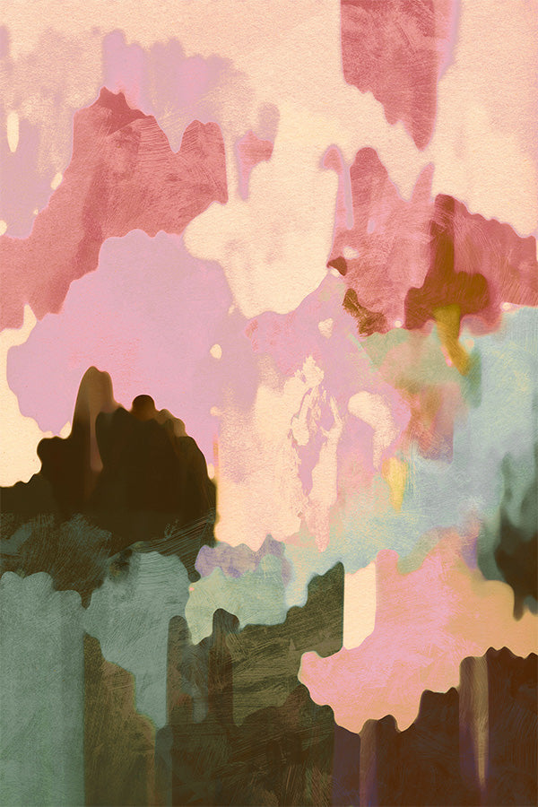 wall-art-print-canvas-poster-framed-Mood, Pink and Green-1