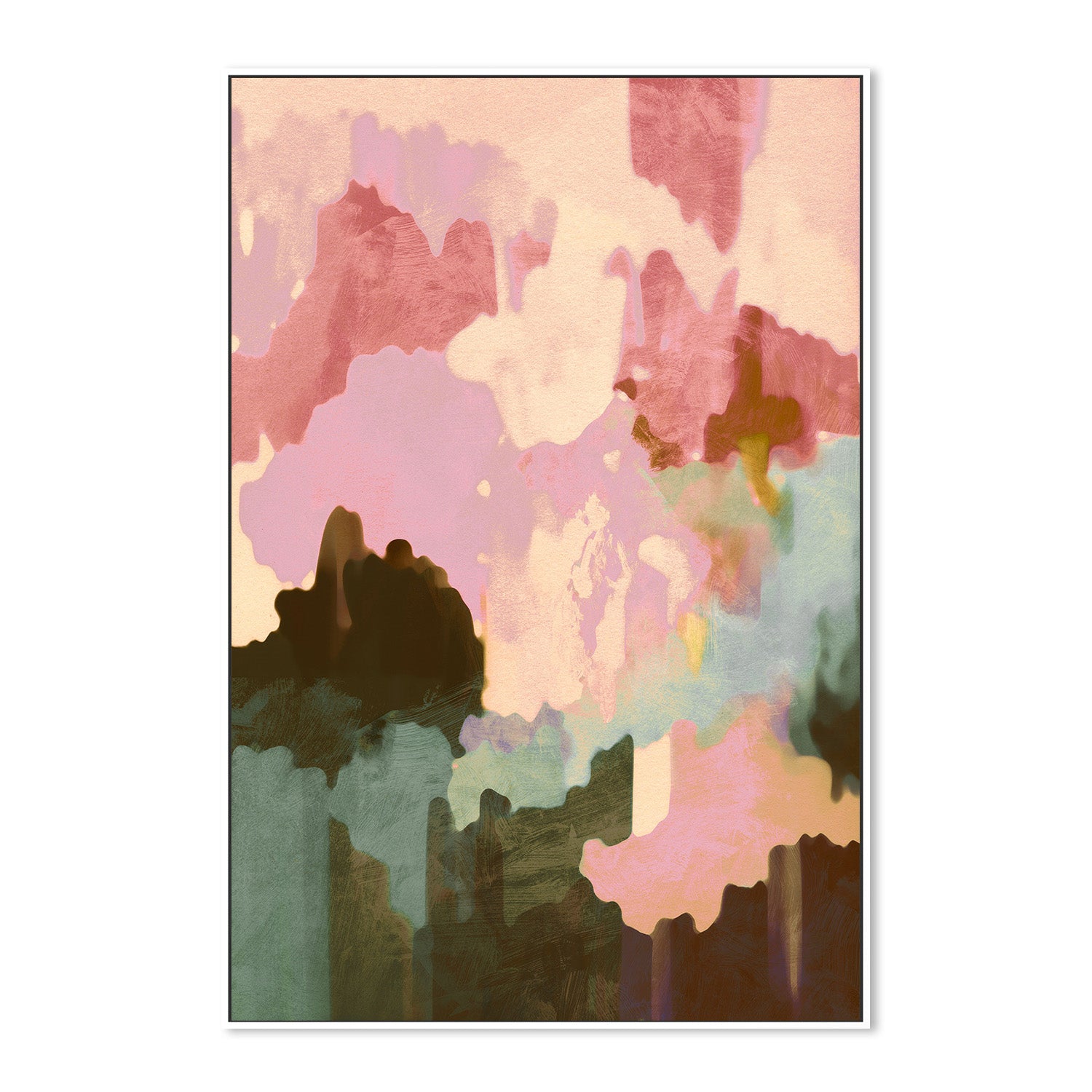wall-art-print-canvas-poster-framed-Mood, Pink and Green-5