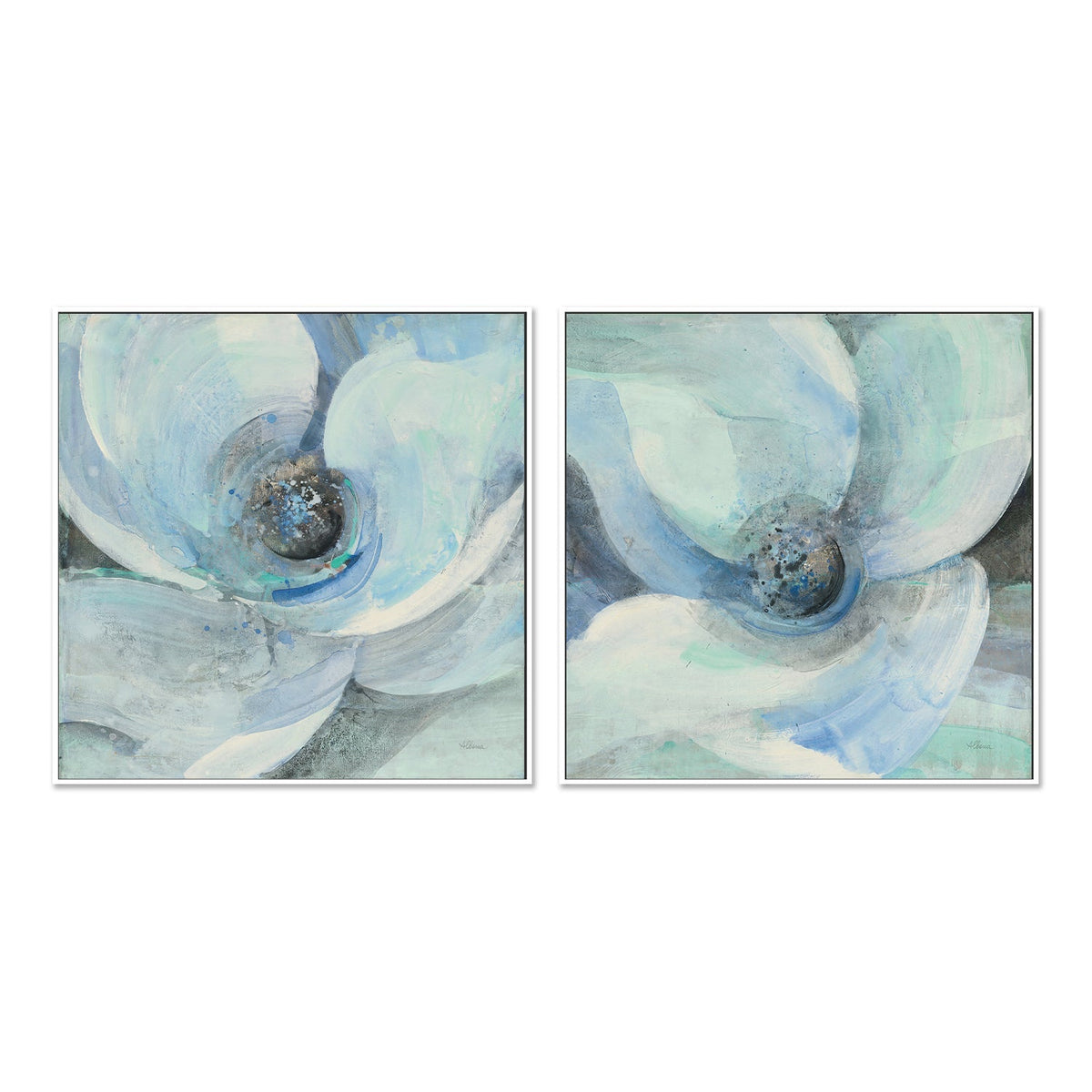 wall-art-print-canvas-poster-framed-Moonlight Magnolia, Style A & B, Set Of 2 , By Albena Hristova-GIOIA-WALL-ART