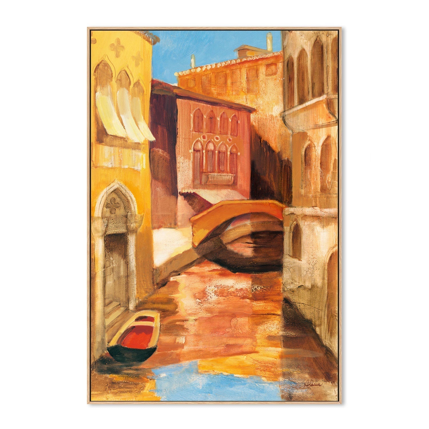 wall-art-print-canvas-poster-framed-Morning Canal, Style A , By Albena Hristova-GIOIA-WALL-ART