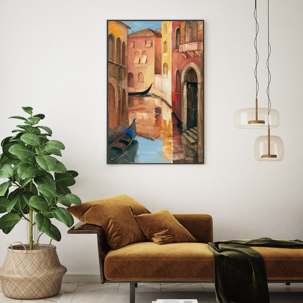 wall-art-print-canvas-poster-framed-Morning Canal, Style B , By Albena Hristova-GIOIA-WALL-ART