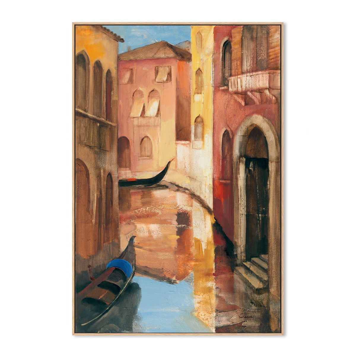wall-art-print-canvas-poster-framed-Morning Canal, Style B , By Albena Hristova-GIOIA-WALL-ART