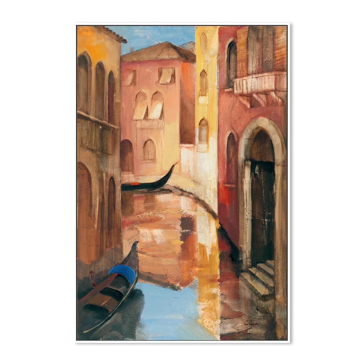 wall-art-print-canvas-poster-framed-Morning Canal, Style B , By Albena Hristova-GIOIA-WALL-ART