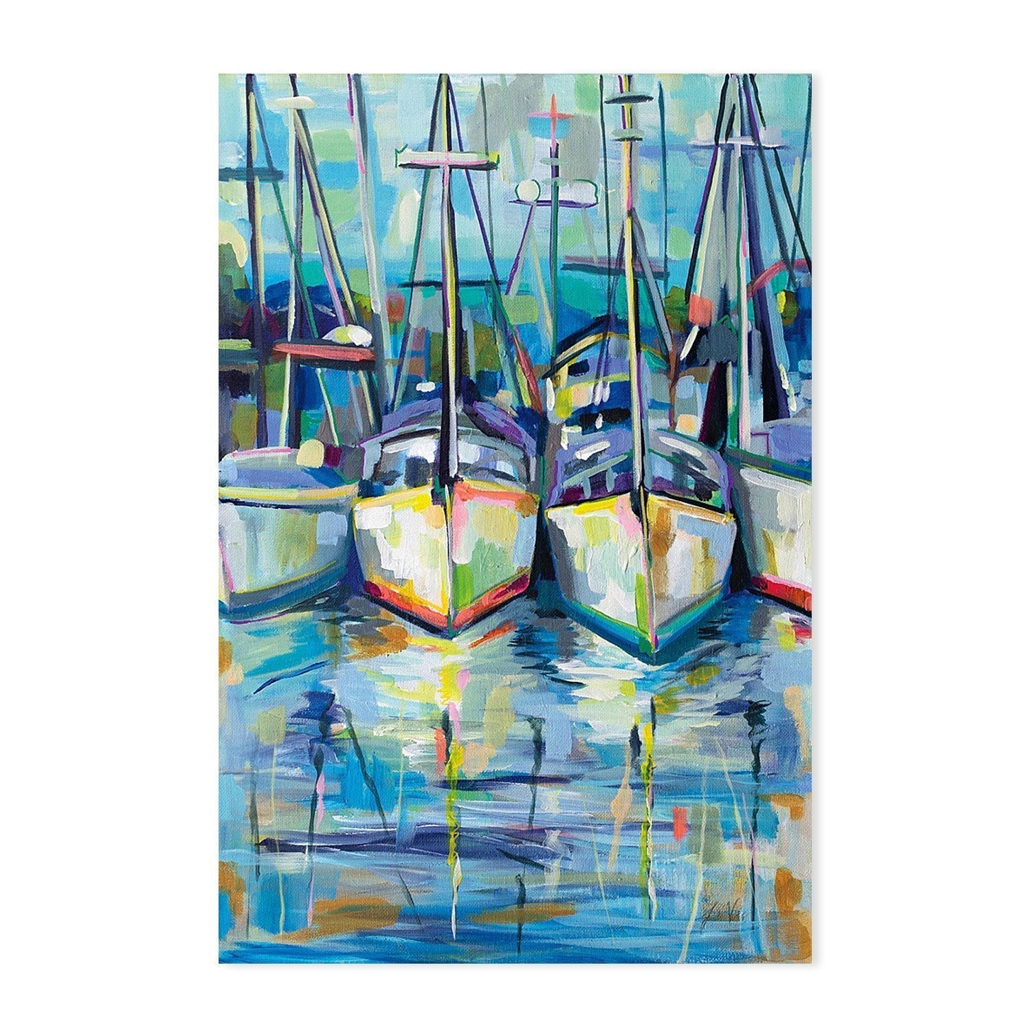 wall-art-print-canvas-poster-framed-Morning Dock Crop Paint by Number-by-Jeanette Vertentes-Gioia Wall Art