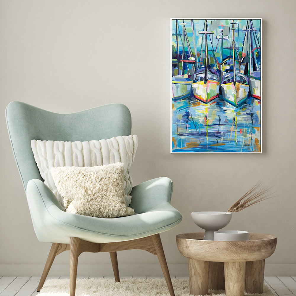 wall-art-print-canvas-poster-framed-Morning Dock Crop Paint by Number-by-Jeanette Vertentes-Gioia Wall Art