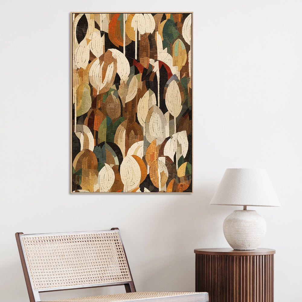 wall-art-print-canvas-poster-framed-Mosaic Leafs , By Treechild-GIOIA-WALL-ART